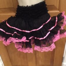 Black and pink ruffle skirt