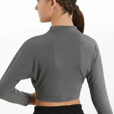 Grey knit long sleeve top