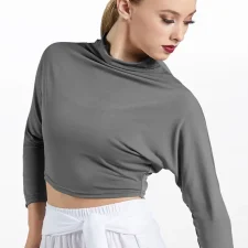 Grey knit long sleeve top