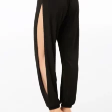 Black trousers with split sides