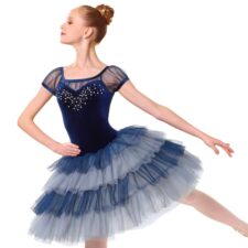 Navy and grey velvet ruffle tutu with pearls