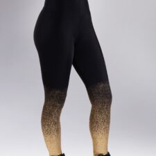 Black and gold metallic leggings