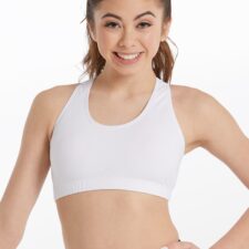 White lycra crop top with racer back