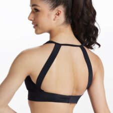 Black crop top with strapped back
