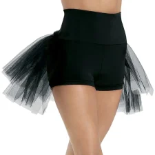 Black shorts with net bustle