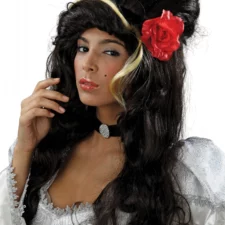 Amy Winehouse wig and rose