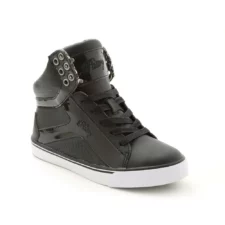 Black and white high top trainers