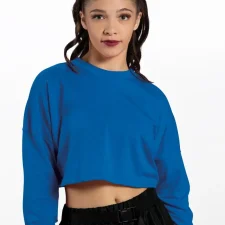 Royal blue oversized crop top