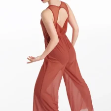 Paprika leotard jumpsuit with chiffon culotte trousers