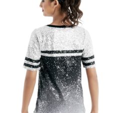 Purple and black ombre sequin short sleeve shirt