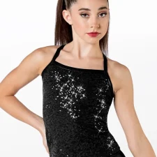 Black sequin camisole top