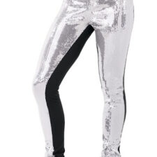 Silver sequin and black leggings