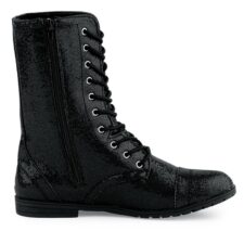 Black glitter high top boots